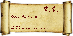 Koda Virág névjegykártya